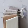 Nordiskt badrumshandduk Rack roterbar handdukhållare Space ABS 2/3/4/5-bar handdukhängare kökshylla papper hängande väggmonterad