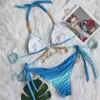 Bikinis sexy rosa 2024 maiô com shinestones mulheres roupas de banho feminino push up biquíni praia nadar com trajes de banho piscina bather 240409