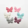 Manchas de glitter de borboleta, brilhante, monocromático, clipe de cabelo, materiais de costura de vestuário, decoração de roupas, 3*2,5 cm, 100pcs