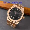 Sıcak AP Bilek İzle Royal Oak Serisi 15400or.oo.1220or.01 Gül Altın Siyah Plaka Erkek Moda Günlük İzleme