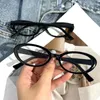 선글라스 레트로 블루 그린 타원형 작은 프레임 안경 여성 안티 라이트 2024 패션 Y2K 스타일 안경