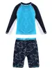 Kinder Jungen Schwimmanzug Badebekleidung Rashguard Langärmele Schwimmt-Shirt Tops Shorts Sportset Strand schwimmen 2-10 Jahre