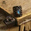 Anneaux de mariage Vintage Flash Labradorite Bronze Bijoux Designer Déclaration Ring Unisexe Gift Drop