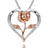 Nouvelle mode personnalisé Zircon Love Sier avec un collier de rose en diamant pour les femmes