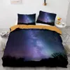 Starry Sky Duvet Cover Twin Size Universe Dekor zwei Bettwäsche Set Mikrofaser Weltraum Thema Milchstraße Galaxy Tröster Cover