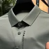 Hög nivå designer herr polo skjorta sommarlapa tryckt is siden t-shirt för män kort ärm koreansk trend casual wear 240407