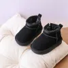 Botas 2023 Novo inverno Baby Botas de neve de couro quente sapatos meninos meninos