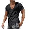 Magliette da uomo uomo camicia a v-scollo a v-scolino assorbimento traspirato per il sudore traspirante vestita a secco veloce top-shirt sports sports