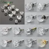 Diamond Clear Crystal Glass Transparent Acrylic Door Knob Furniture Cupboard Pulls Drawer Knobs Kitchen Cabinet Handle and Screw