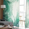 Green Leaves Jungle Plant Nature Modern Tulle Curtains For Living Room Sheer Curtain Bedroom Voile Decorative Window Treatments