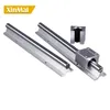 2PCS SBR16 16 mm rail linéaire Toute longueur Support Round Guide Rail + 4pcs SBR16UU Bloc de diapositive pour CNC