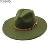 Fedora Hat Women Big Wide Brim 95cm Vintage Khaki Felted Jazz Winter 공식 드레스 모자 Sombreros de Mujer 240410