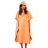 1 Pcs Women Men Quick-Dry Microfiber Unisex Beach Changing Towel Surf Poncho Robe with Hooded Wetsuit for Swimming Bathing