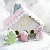 8pcs Plastic Cookie Cutter Ensemble 3D Christmas Gingerbread House Moule Diy Biscuit Moule Pâque Cake Tampon de boulangerie