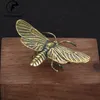 Vintage mässing Animal Dragonfly Figures Miniatyres Funny Desktop Ornament Home Decorations Crafts Accessorie Antik Collection