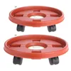 Plastic Plant Flower Pot Bottom Stand Trolley Portable Planter Tray With Wheels