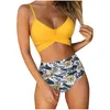 Roupas de banho femininas de banho encobridas 2024 Mulher preta Sexy Biquíni Hight Women Women Swimsuit com High Tal Beach Tunic Bikiny 2 PC ARIE