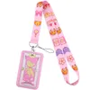 Anime Card Case Keychain Kawaii Cat Lanyard för nyckel ID -kort Gym Mobiltelefonband USB Badge Holder Cosplay Props Gift