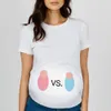 Nouveaux vêtements de grossesse simple pour les femmes à manches courtes t-shirts blancs de maternité