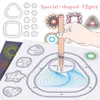 Spiral Drawing Toys set 12Ppcs Special-shaped Ruler,Interlocking Gears & Wheels Painting Template Educational Toy For Kids