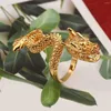 Обручальные кольца золотой цвет трехмерный животный крутой мужчина драконов африканский кольцо подарка