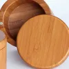 2 -stks houten opbergdozen zout bamboe met magnetische draaideldeldcontainer voor keukencontainers