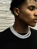 Ice Bling 14mm Diamond Cuban Chain Full Diamond Mens Necklace Set With Full Diamond American Hip-Hop Style