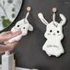 Handduk barn hand handdukar söt djur tvättduk för barn korall fleece anime hängande absorberande kök badrumstillbehör