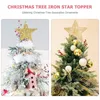 Hollow Sparkle Star Toppers Рождественская елка Топпер Золотое серебряное красное украшение для рождественских деревьев для рождественской новогодней вечеринки