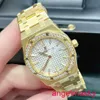 AP Moissanite Wrist Watch Royal Oak Series Watches Women's Women's Woard 33 mm Diamètre Quartz Movement Steel White Gold Leisure Men's Luxury Watch 67651ba.zz.1261ba.01