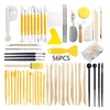 56Pcs Carving Modeling Clay Sculpting Tools Set Dual-Ended Modeling Dotting Tools for Embossing Art Nail Art Painting Supplies