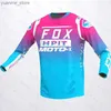 Cykeltröjor toppar 2022 Motorcykel HPIT Team Downhill Jersey Offroad DH MX Bicycle Locomotive Shirt Cross Country Mountain Bike Jersey Y240410