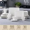 MALACASA Blance 30/60PCS White Porcelain Dinner Set WIth 6*Cups,Saucers,Dinner Soup Dessert Plates Ceramic Set for 6/12 Person