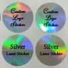 Adesivi per materiale laser oro e argento, adesivi logo personalizzati, etichette di imballaggio, 100pcs