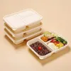 Schakel containers weg wegwerplade 10stcs maaltijdbox bestek deksel lunch magnetron met afbreekbare keukengerei Prep Food Divider Bento