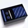 Bow Ties Herren Krawatte Fünf -teiliges Set Formal Business 8cm gestreiftes schwarzer Hochzeitsbräutigam