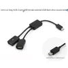 Micro USB / Type C à 2 OTG Dual Port Hub Cable Y Splitter pour tablette Android Mouse Keyboard Micro-USB Type-C Adaptor