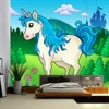 Rainbow Unicorn Tapestry Mur suspendu Bohemian Beach Mat polyester mince couverture de châle Yoga Pad la maison Décoration