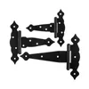 1 PC 5/6/8 Inch Strap Hinges Shed Barn Door Hinges Heavy Duty Gate Hinges for Wooden Fences Decorative Hinges Black with Screws