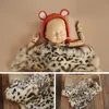 Tiger Print Real Rabbit Fur Couverture laine en feutre Tiger Doll NOUVERNET