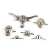 10pcs Silver Metal Studs et pointes Rivets de vêtements punk pour les vêtements d'artisanat de bricolage Sac de sac en cuir décor en cuir C3220