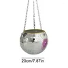 Vaser Disco Ball Planter med Chain Mirror Flower Succulents Pots Home Boho Hanging - Perfekt för inomhus- och utomhusdekor