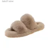 Slippers Plush Dolls 2023 Autumn/Winter New Fashion Outwear Flat Bottom Versatile Cotton Slippers Lazy Man Kicks on for Women H240410