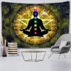 7 tapeçaria de chakra para penduramento de parede, tapeçaria de mandala, tapete de ioga psicodélica, decoração boêmia em casa