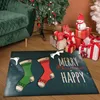 Carpets Christmas Winter Floor Mat Snowflake Tree Santa Claus Decor Living Room Bedroom Card Wipe Washable Long Area