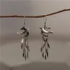 Boucles d'oreilles en peluche à avaler d'origine pour les femmes Old Vintage Designer Bird Leaf Y2K Drop bijoux Niche Earres d'oreilles