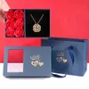 Pendant Necklaces 2023 Lucky Four-leaf Clover Necklace With Rose Gift Box 240410