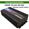 Pure Sine Wave Inverter 12V 24V 48V 60V 220V 3000W 4000W spänning Solar Power Inverter 12V 220V -omvandlare med fjärrkontroll DIY