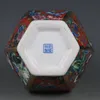 Qianlong émail émail fleur et vase hexagonale à oiseaux antique jingdezhen porcelaine maison chinoise décoration