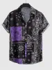 2024 Men Paisley Print Short Sleeve Shirt Retro Ethnic Graphic Men's Shirt.